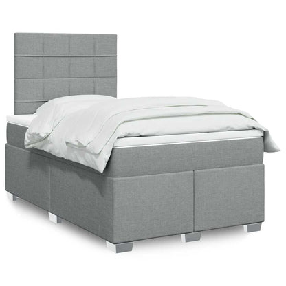 Giroletto a Molle con Materasso Grigio Chiaro 120x200cm Tessuto | homemem39
