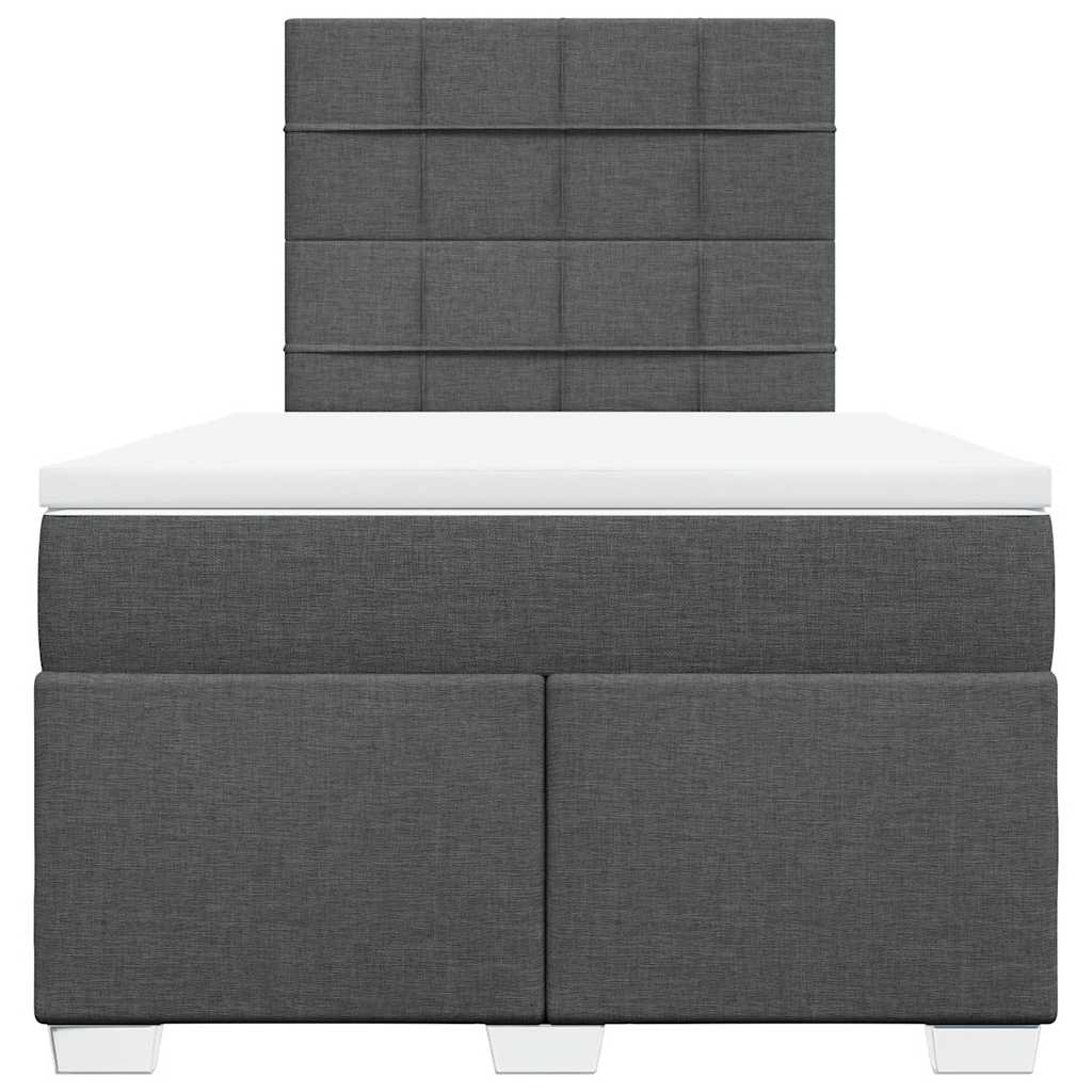 Giroletto a Molle con Materasso Grigio Scuro 120x200 cm Tessuto