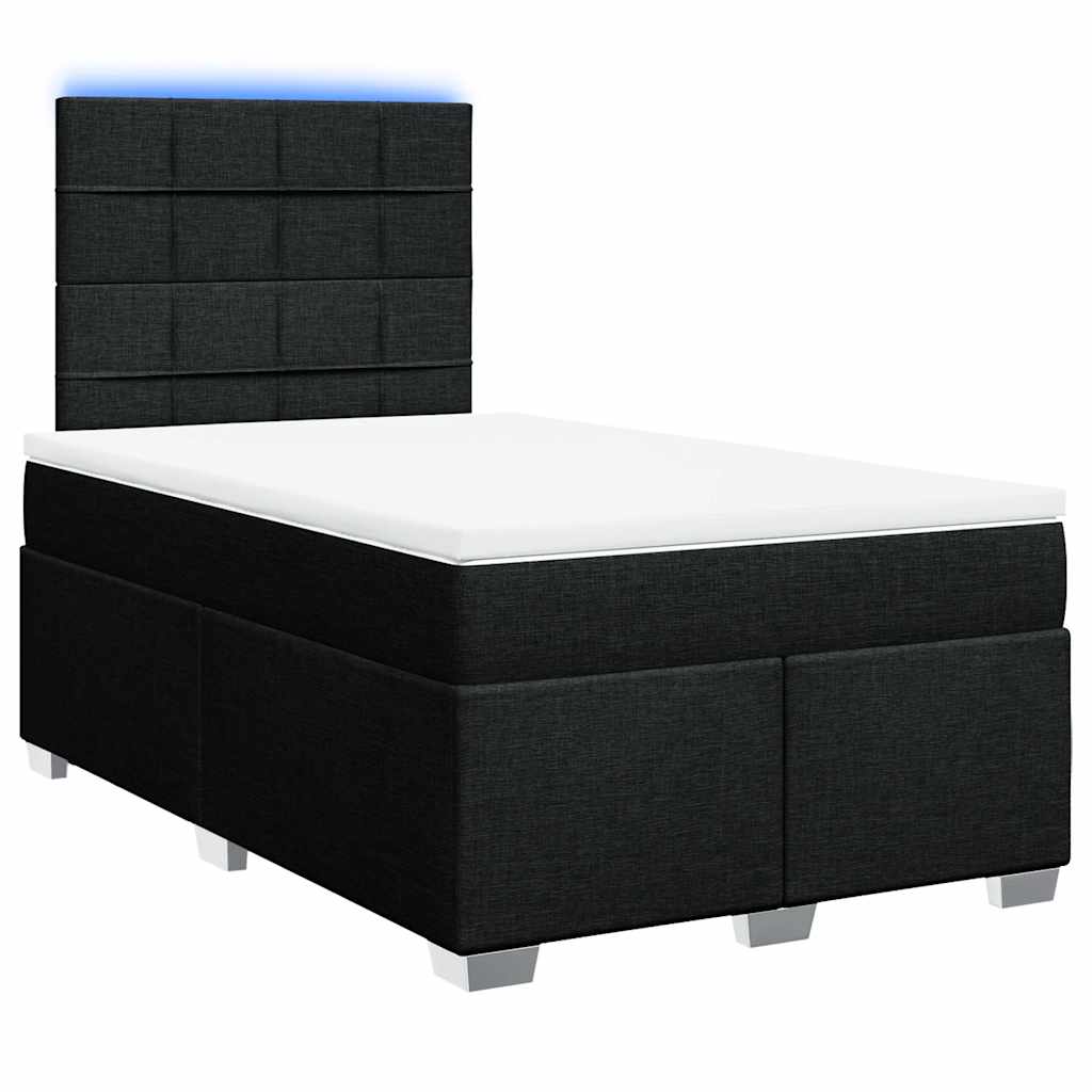 Giroletto a Molle con Materasso Nero 120x200 cm in Tessuto