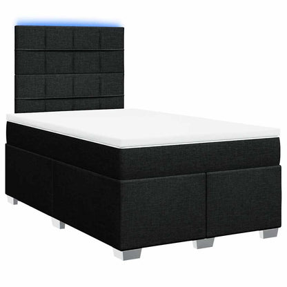 Giroletto a Molle con Materasso Nero 120x200 cm in Tessuto