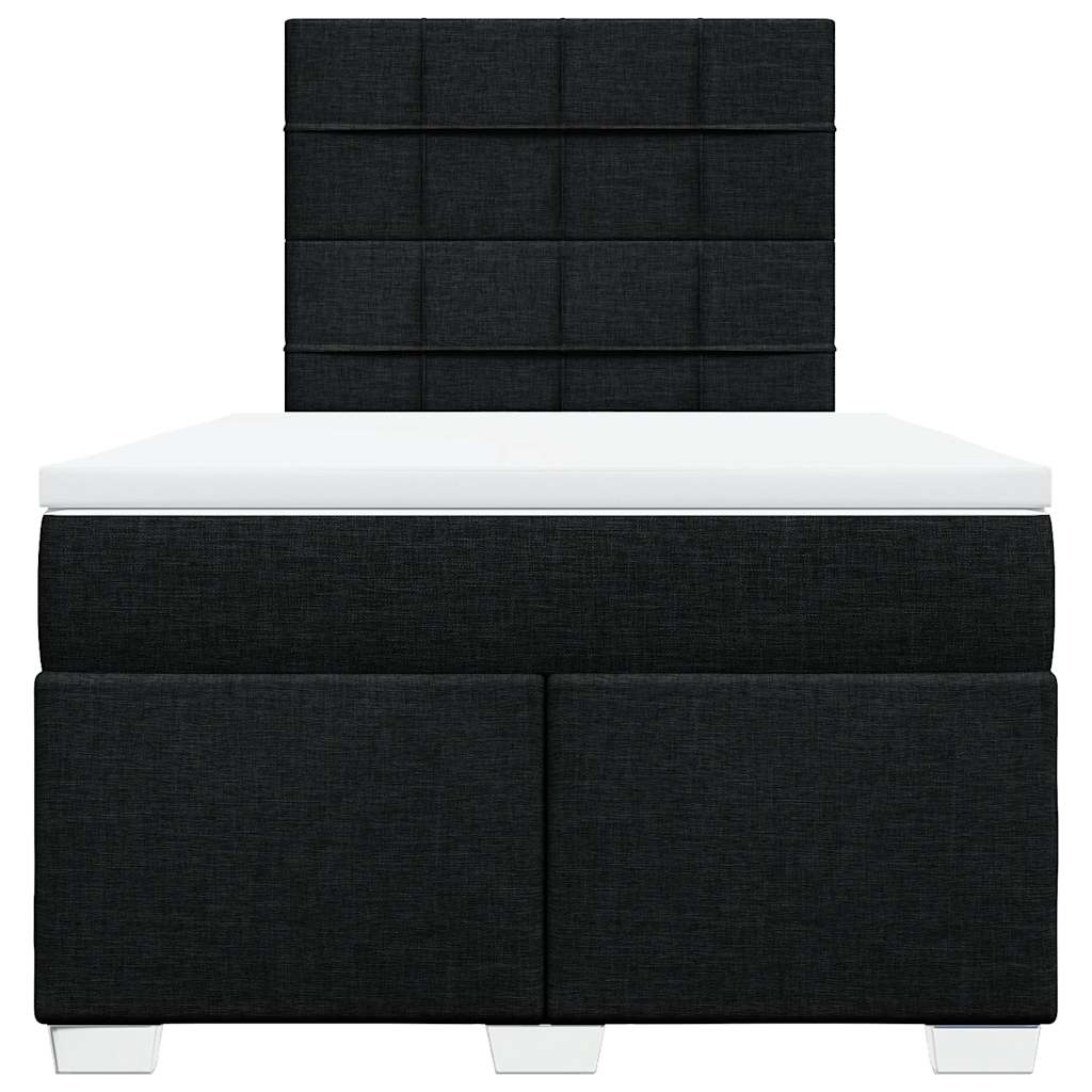 Giroletto a Molle con Materasso Nero 120x200 cm in Tessuto