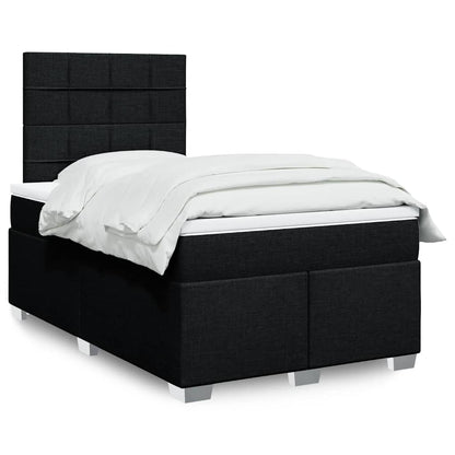 Giroletto a Molle con Materasso Nero 120x200 cm in Tessuto