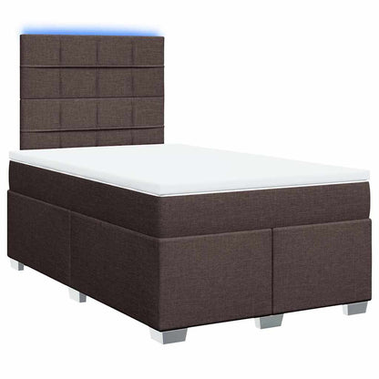 Giroletto a Molle con Materasso Marrone Scuro 120x200cm Tessuto