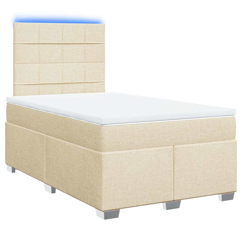 Giroletto a Molle con Materasso Crema 120x200 cm in Tessuto