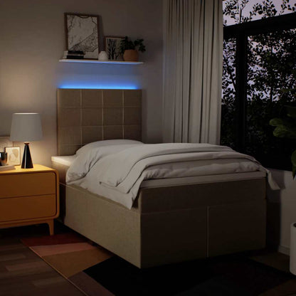 Giroletto a Molle con Materasso Crema 120x200 cm in Tessuto | homemem39