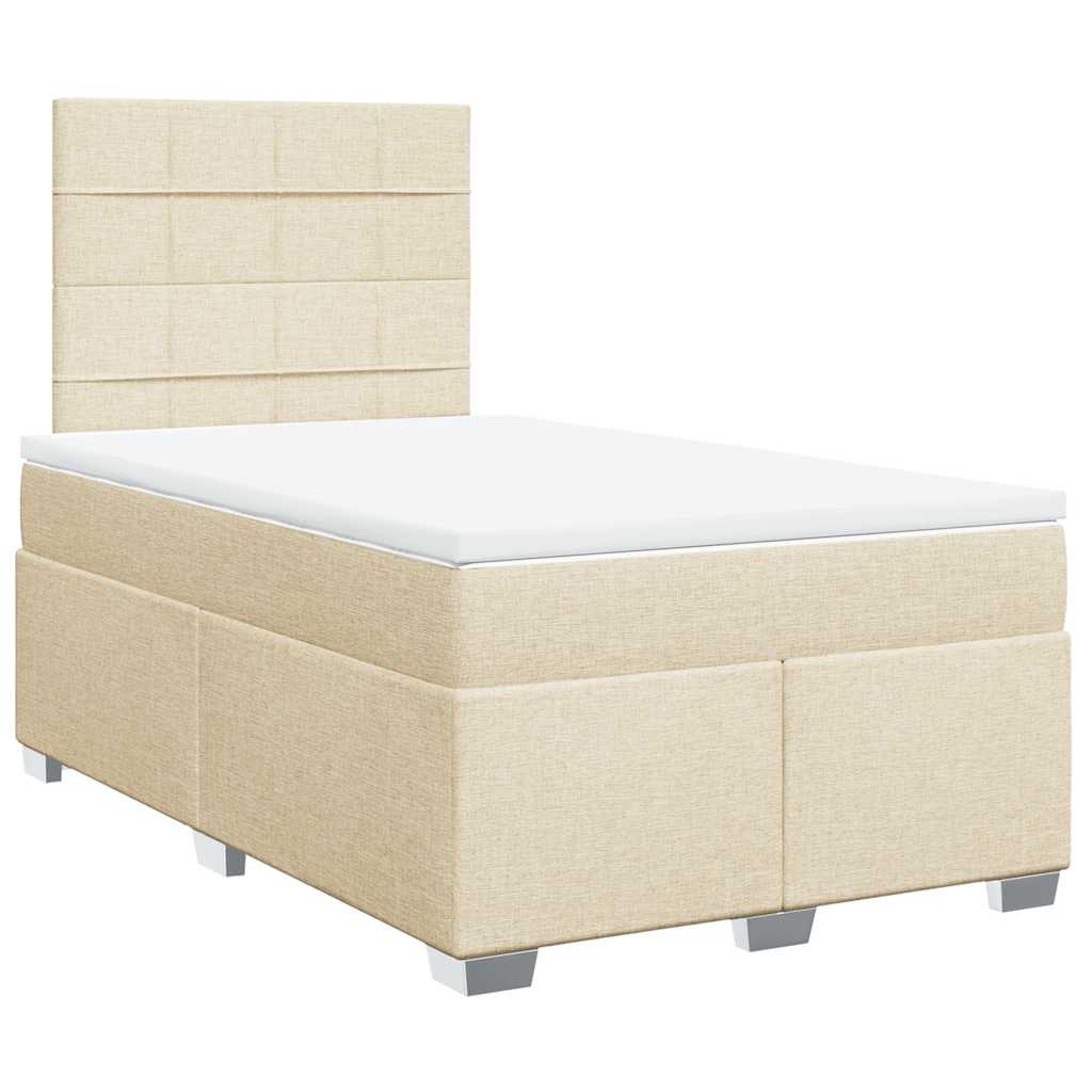 Giroletto a Molle con Materasso Crema 120x200 cm in Tessuto