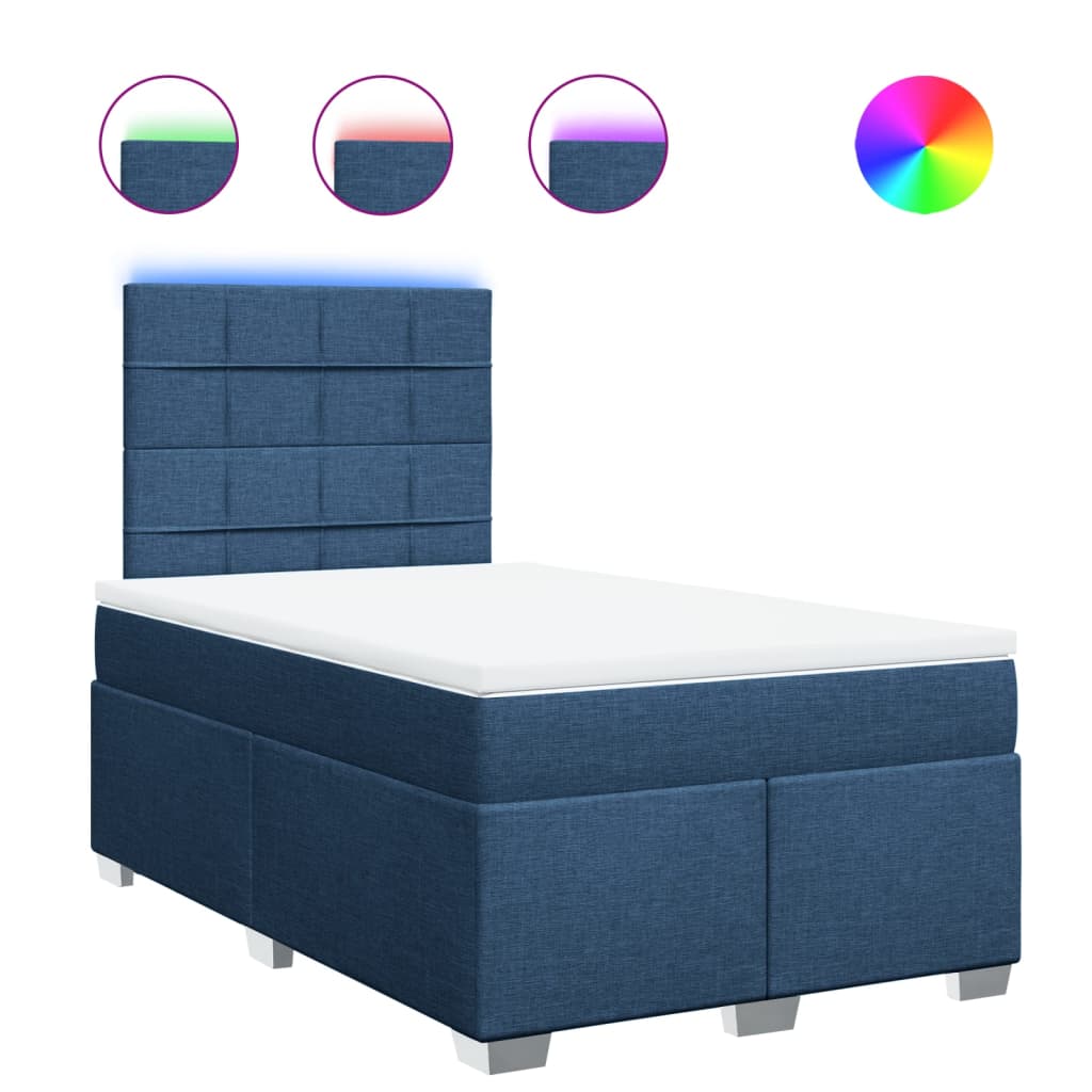 Giroletto a Molle con Materasso Blu 120x200 cm in Tessuto | homemem39