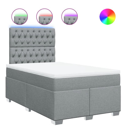 Giroletto a Molle con Materasso Grigio Chiaro 120x200cm Tessuto | homemem39