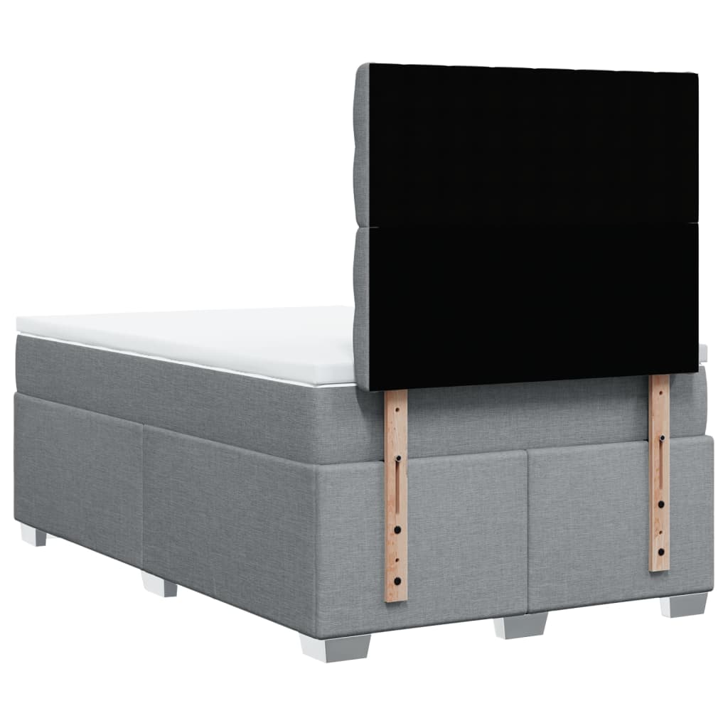 Giroletto a Molle con Materasso Grigio Chiaro 120x200cm Tessuto