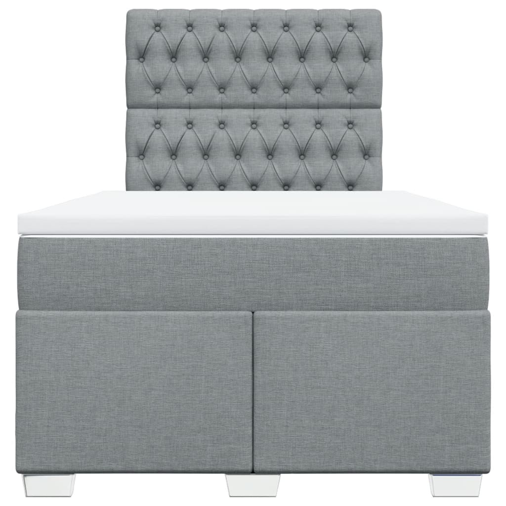 Giroletto a Molle con Materasso Grigio Chiaro 120x200cm Tessuto