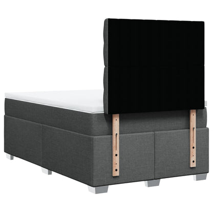 Giroletto a Molle con Materasso Grigio Scuro 120x200 cm Tessuto