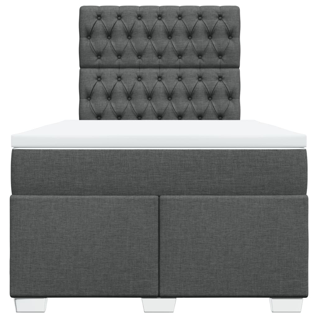 Giroletto a Molle con Materasso Grigio Scuro 120x200 cm Tessuto