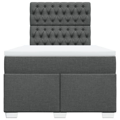 Giroletto a Molle con Materasso Grigio Scuro 120x200 cm Tessuto