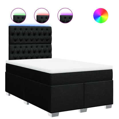 Giroletto a Molle con Materasso Nero 120x200 cm in Tessuto | homemem39