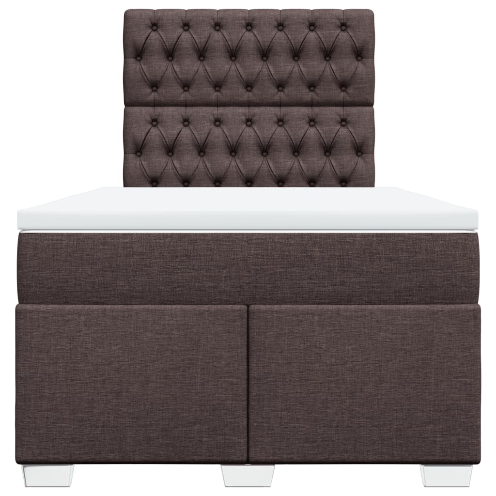 Giroletto a Molle con Materasso Marrone Scuro 120x200cm Tessuto | homemem39