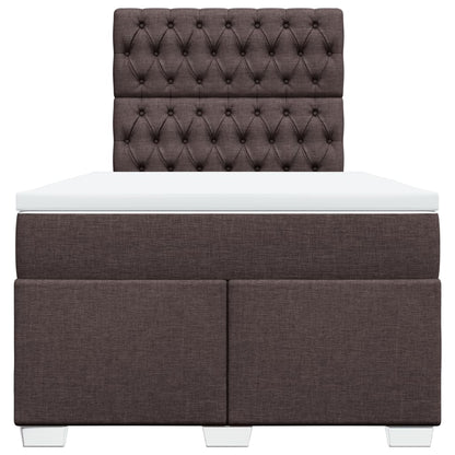 Giroletto a Molle con Materasso Marrone Scuro 120x200cm Tessuto | homemem39