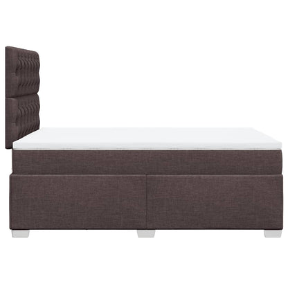 Giroletto a Molle con Materasso Marrone Scuro 120x200cm Tessuto | homemem39