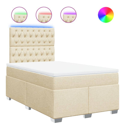 Giroletto a Molle con Materasso Crema 120x200 cm in Tessuto | homemem39