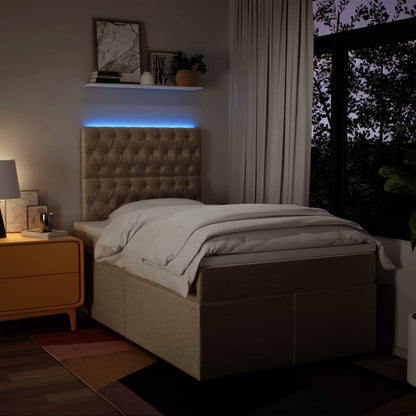 Giroletto a Molle con Materasso Crema 120x200 cm in Tessuto | homemem39