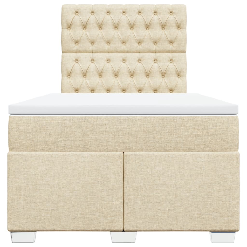 Giroletto a Molle con Materasso Crema 120x200 cm in Tessuto | homemem39