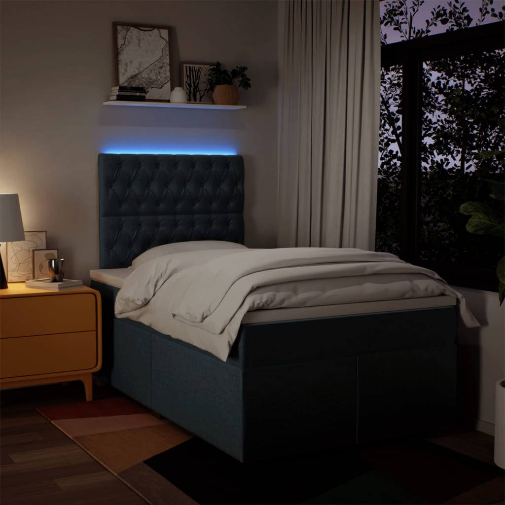 Giroletto a Molle con Materasso Blu 120x200 cm in Tessuto | homemem39