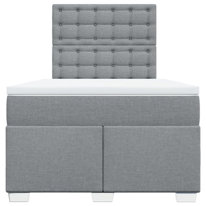 Giroletto a Molle con Materasso Grigio Chiaro 120x200cm Tessuto