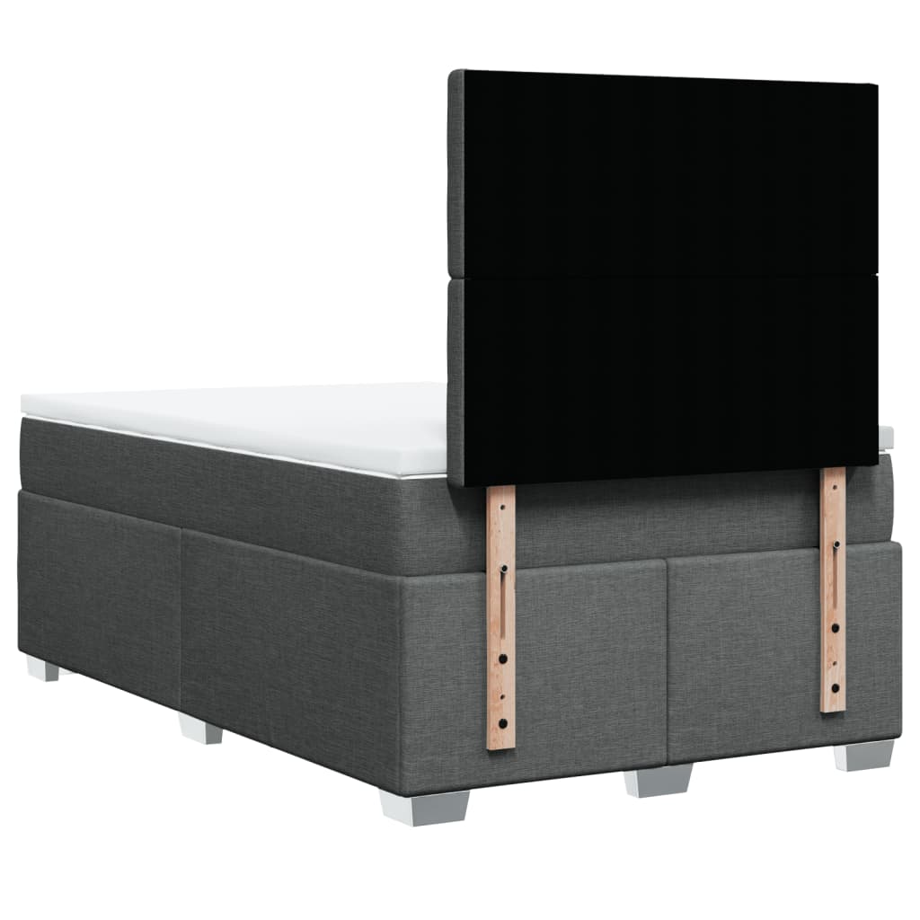 Giroletto a Molle con Materasso Grigio Scuro 120x200 cm Tessuto