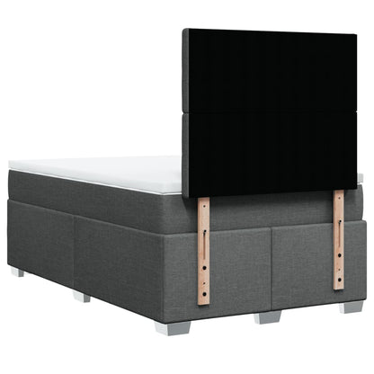 Giroletto a Molle con Materasso Grigio Scuro 120x200 cm Tessuto