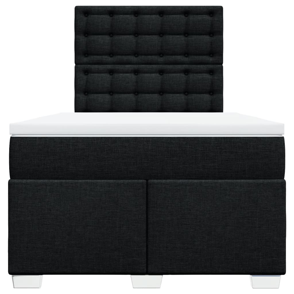 Giroletto a Molle con Materasso Nero 120x200 cm in Tessuto