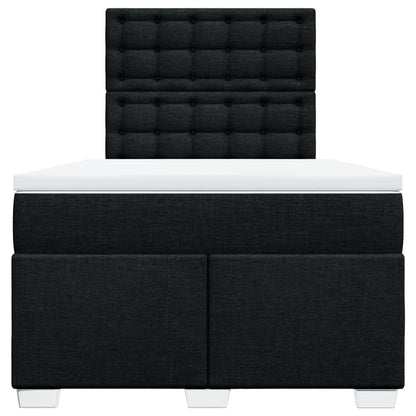 Giroletto a Molle con Materasso Nero 120x200 cm in Tessuto