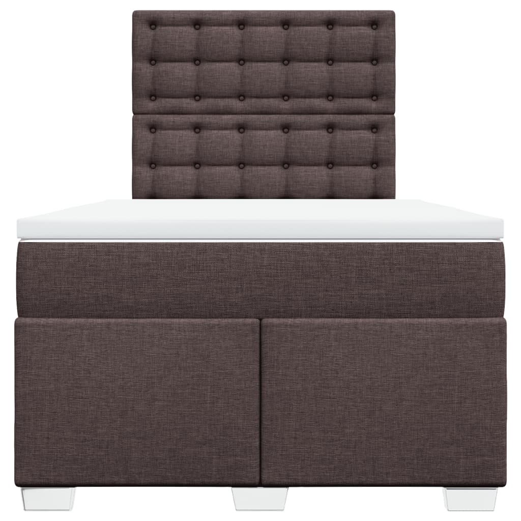 Giroletto a Molle con Materasso Marrone Scuro 120x200cm Tessuto | homemem39