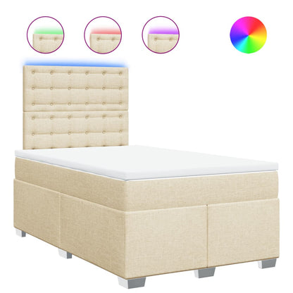 Giroletto a Molle con Materasso Crema 120x200 cm in Tessuto | homemem39
