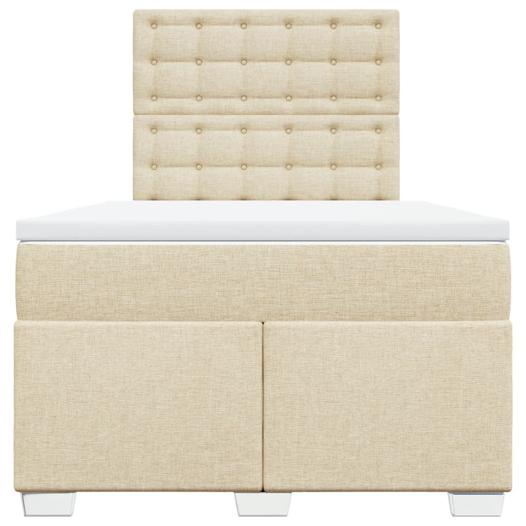 Giroletto a Molle con Materasso Crema 120x200 cm in Tessuto | homemem39