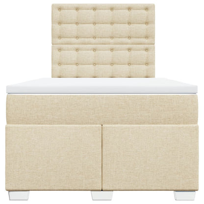 Giroletto a Molle con Materasso Crema 120x200 cm in Tessuto | homemem39