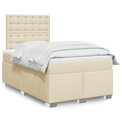 Giroletto a Molle con Materasso Crema 120x200 cm in Tessuto | homemem39