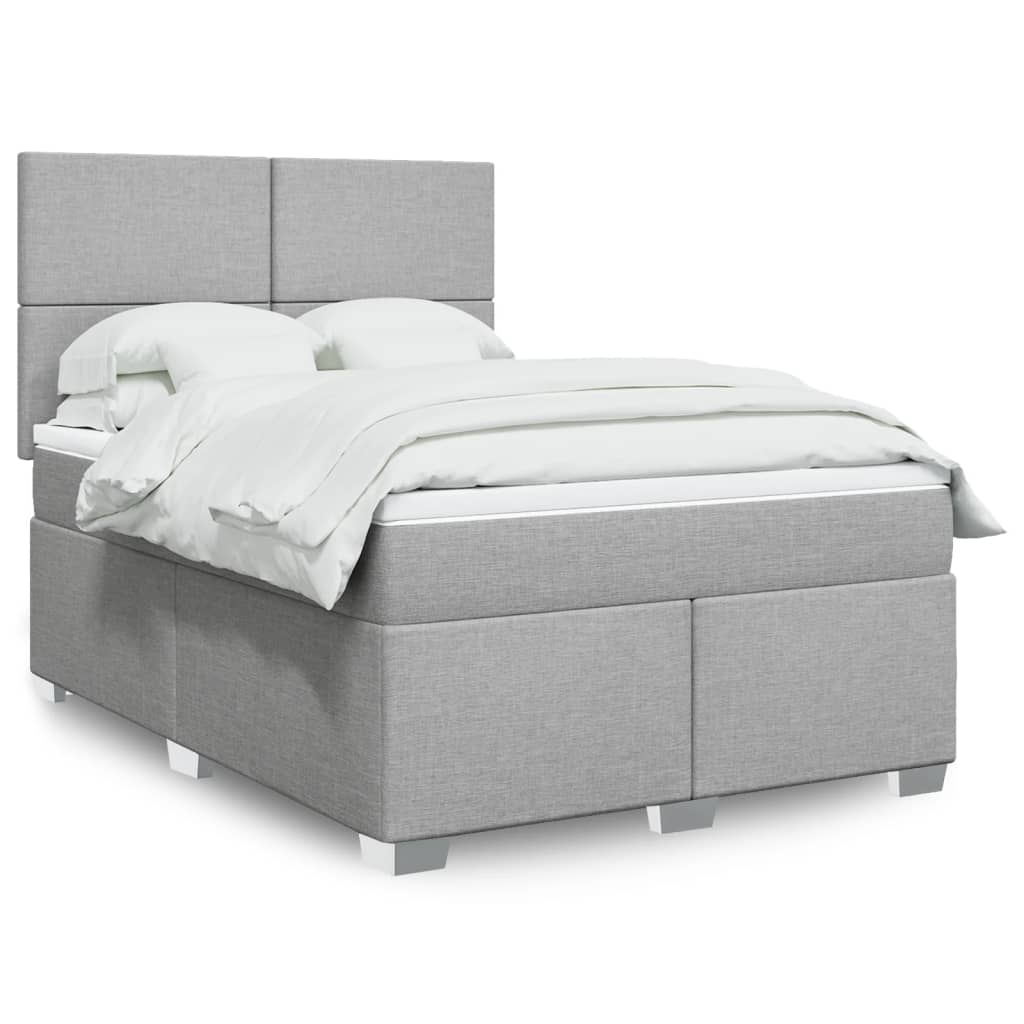 Giroletto a Molle con Materasso Grigio Chiaro 140x190cm Tessuto | homemem39