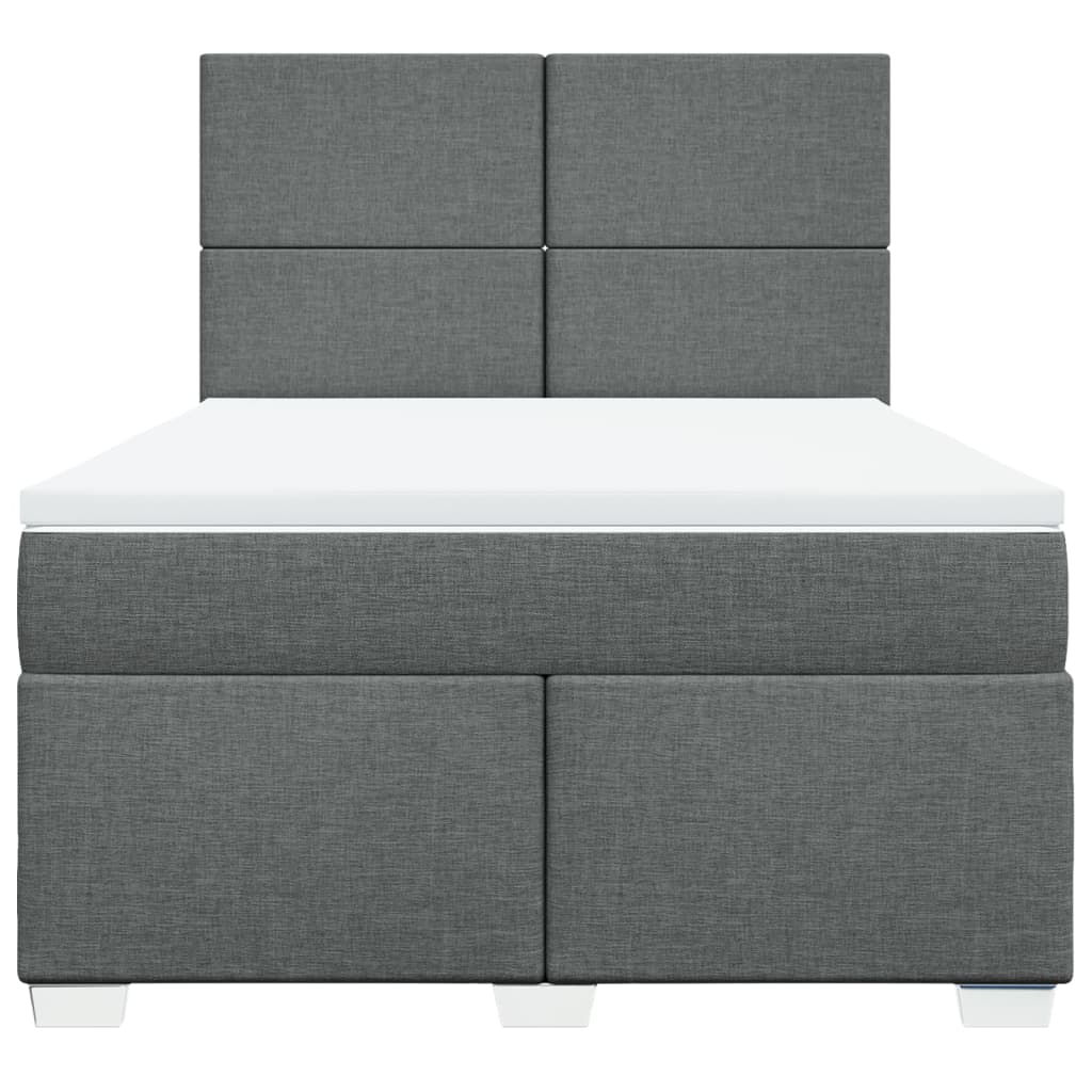 Giroletto a Molle con Materasso Grigio Scuro 140x190 cm Tessuto