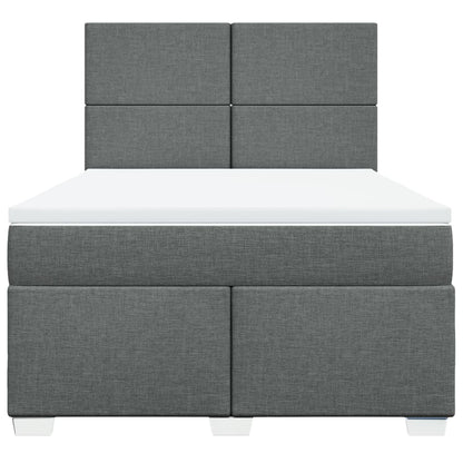Giroletto a Molle con Materasso Grigio Scuro 140x190 cm Tessuto