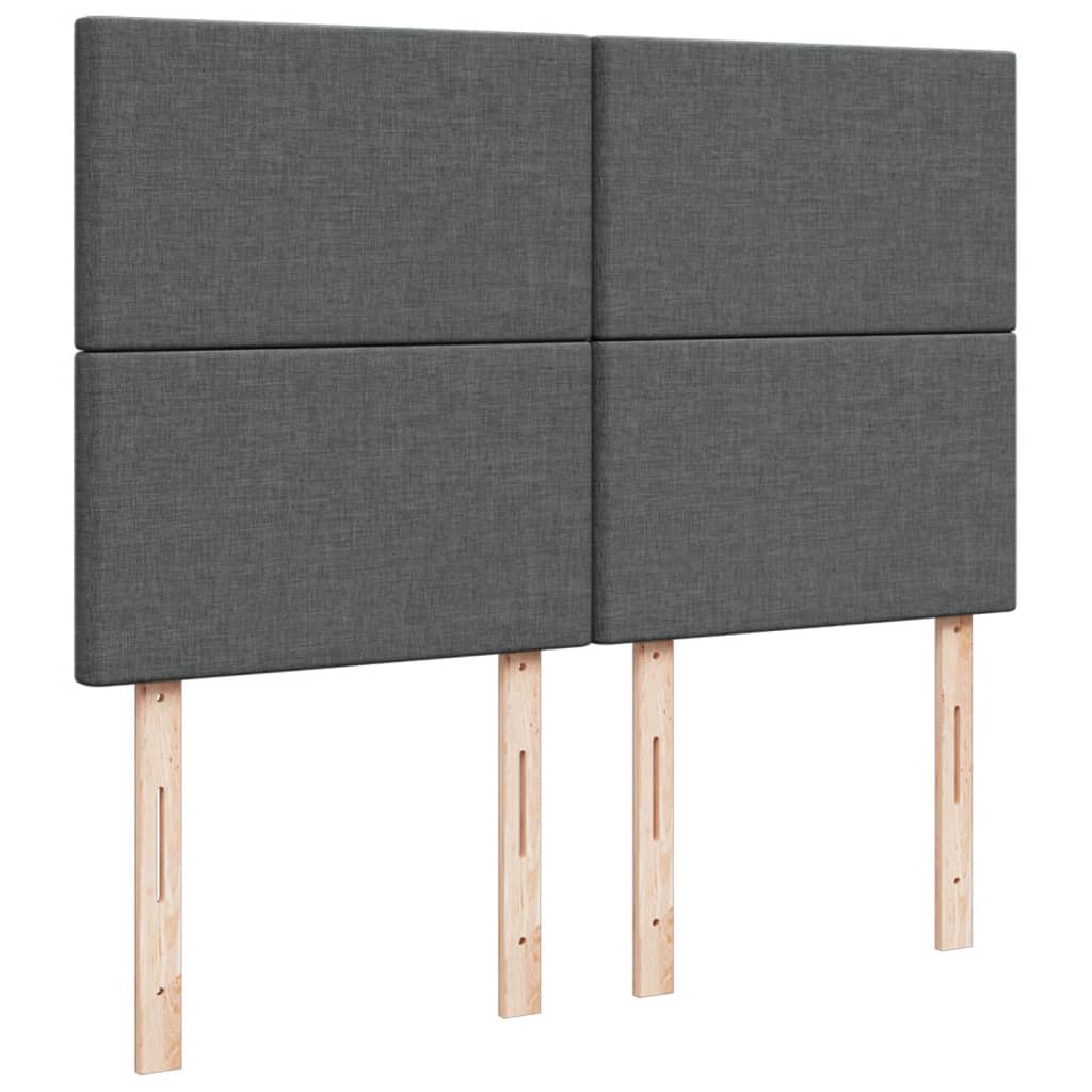 Giroletto a Molle con Materasso Grigio Scuro 140x190 cm Tessuto