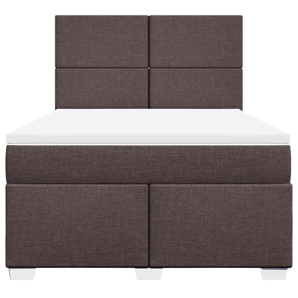 Giroletto a Molle con Materasso Marrone Scuro 140x190cm Tessuto