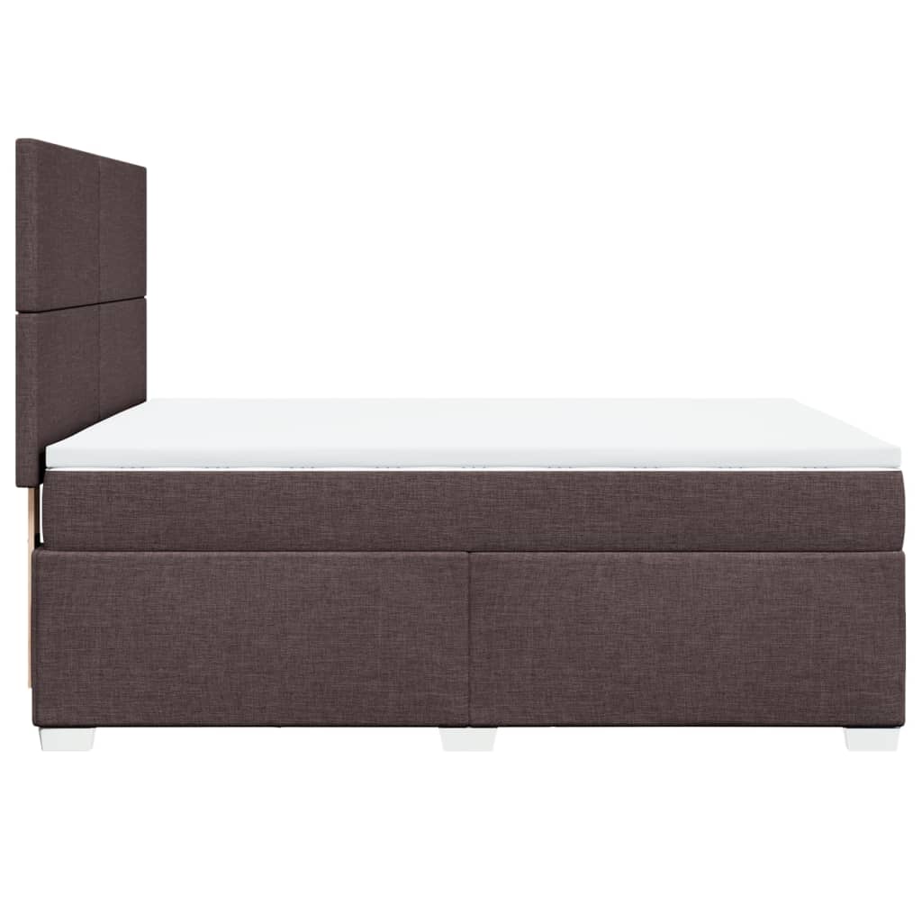 Giroletto a Molle con Materasso Marrone Scuro 140x190cm Tessuto | homemem39