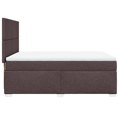 Giroletto a Molle con Materasso Marrone Scuro 140x190cm Tessuto | homemem39