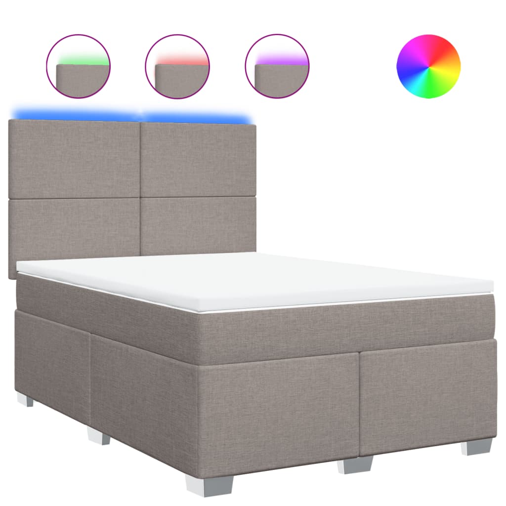 Giroletto a Molle con Materasso Tortora 140x190 cm in Tessuto - homemem39