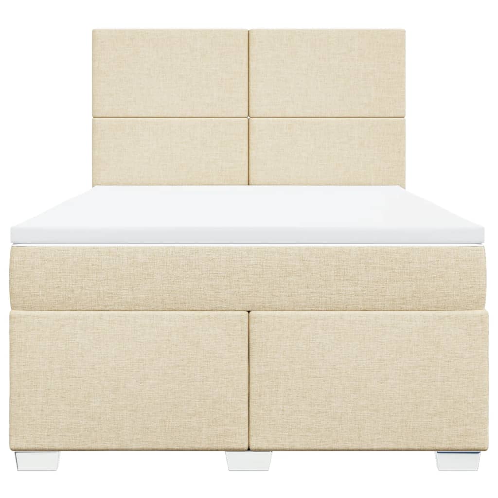 Giroletto a Molle con Materasso Crema 140x19 cm in Tessuto