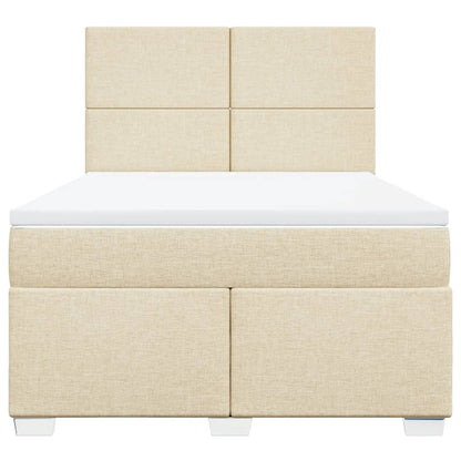 Giroletto a Molle con Materasso Crema 140x19 cm in Tessuto