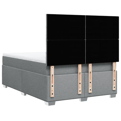 Giroletto a Molle con Materasso Grigio Chiaro 140x190cm Tessuto