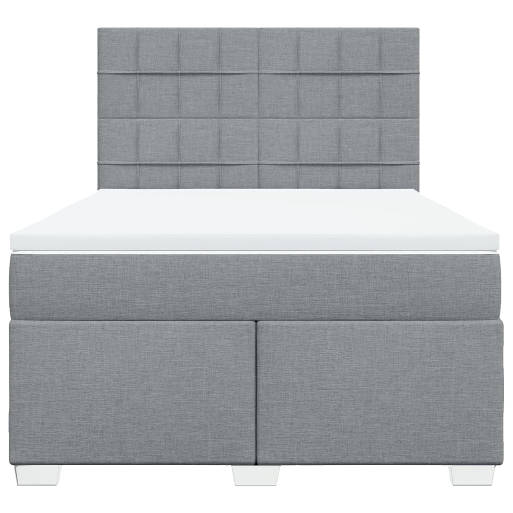 Giroletto a Molle con Materasso Grigio Chiaro 140x190cm Tessuto