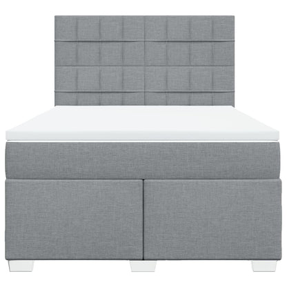 Giroletto a Molle con Materasso Grigio Chiaro 140x190cm Tessuto