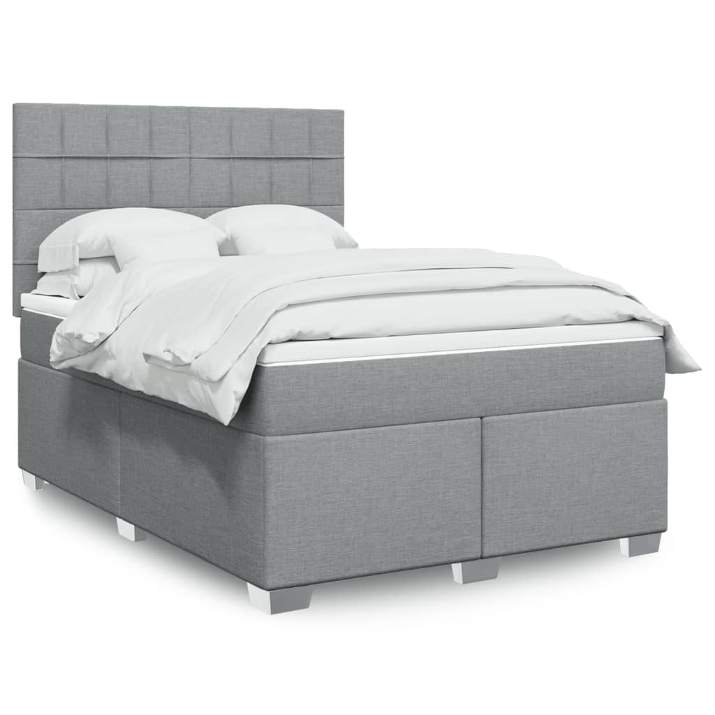 Giroletto a Molle con Materasso Grigio Chiaro 140x190cm Tessuto | homemem39