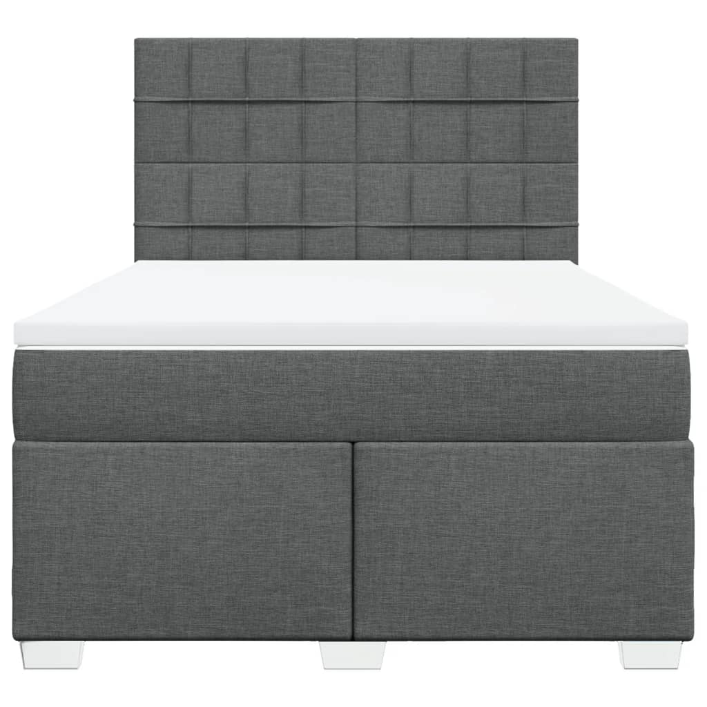 Giroletto a Molle con Materasso Grigio Scuro 140x190 cm Tessuto